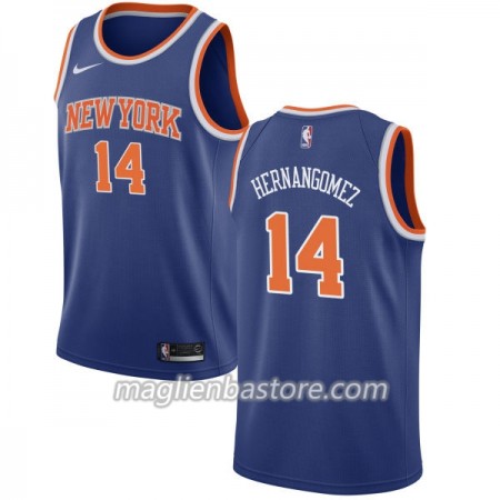 Maglia NBA New York Knicks Willy Hernangomez 14 Nike 2017-18 Blu Swingman - Uomo